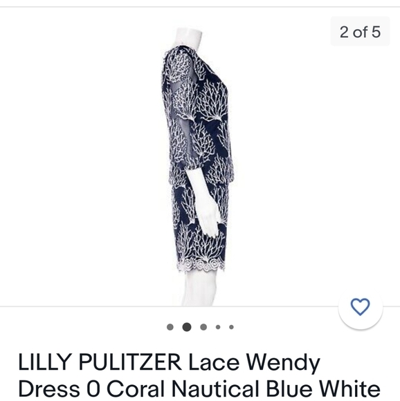Lilly Pulitzer Navy and White Coral Dress - Picture 3 of 5